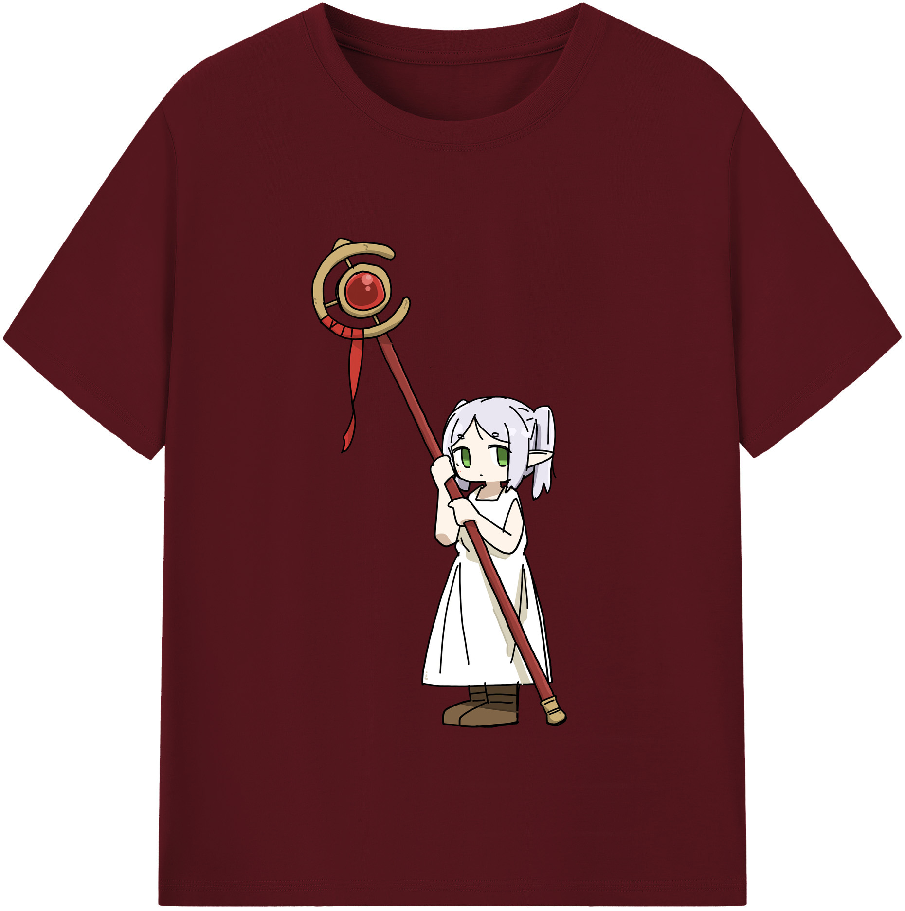 （画像用） 葬送のフリーレン Frieren 綿100％半袖Tシャツ（フロントプリント）